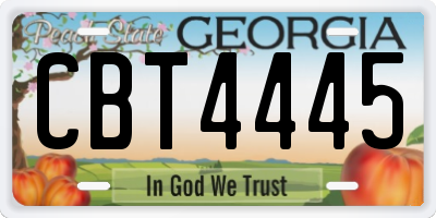 GA license plate CBT4445