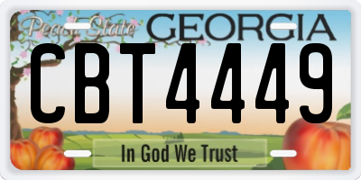 GA license plate CBT4449