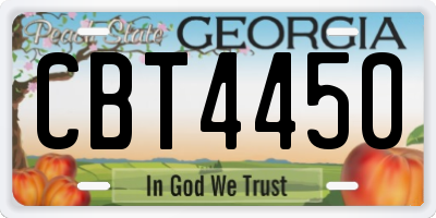 GA license plate CBT4450