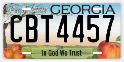 GA license plate CBT4457