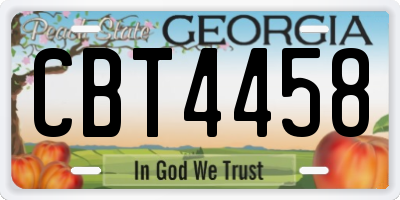 GA license plate CBT4458