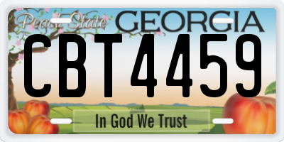 GA license plate CBT4459
