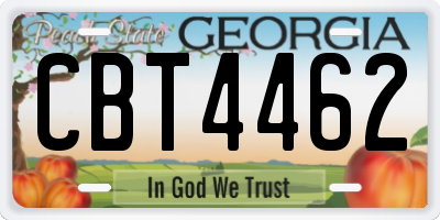 GA license plate CBT4462