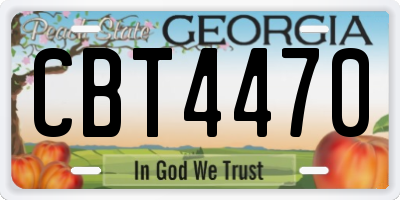 GA license plate CBT4470