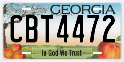 GA license plate CBT4472