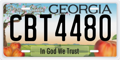 GA license plate CBT4480
