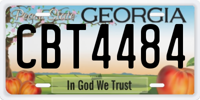 GA license plate CBT4484