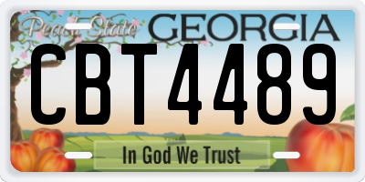 GA license plate CBT4489