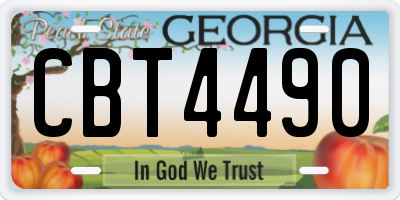 GA license plate CBT4490
