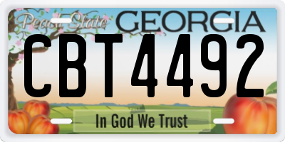 GA license plate CBT4492