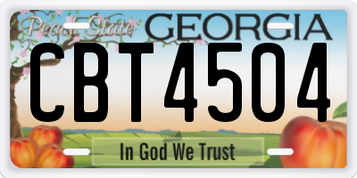 GA license plate CBT4504