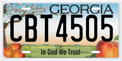 GA license plate CBT4505