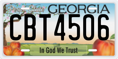 GA license plate CBT4506