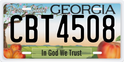GA license plate CBT4508