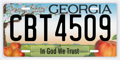 GA license plate CBT4509