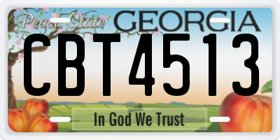 GA license plate CBT4513