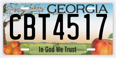 GA license plate CBT4517