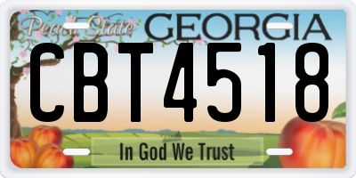 GA license plate CBT4518