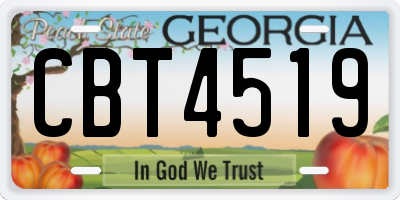 GA license plate CBT4519