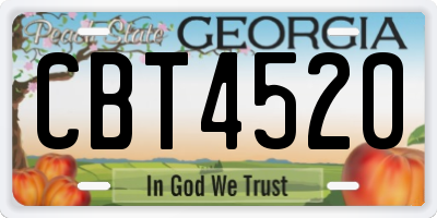 GA license plate CBT4520