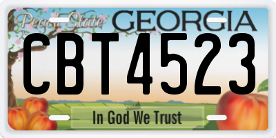 GA license plate CBT4523