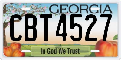 GA license plate CBT4527