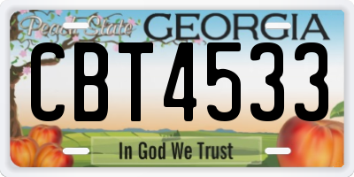 GA license plate CBT4533