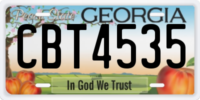 GA license plate CBT4535