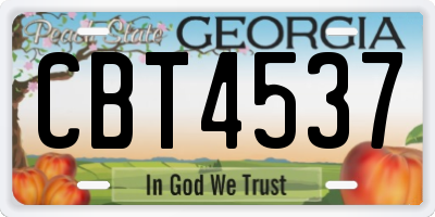 GA license plate CBT4537
