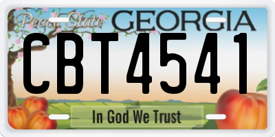 GA license plate CBT4541