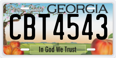 GA license plate CBT4543
