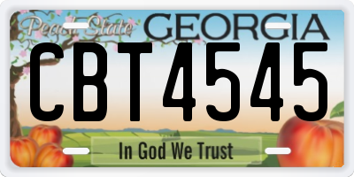 GA license plate CBT4545