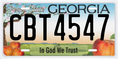 GA license plate CBT4547