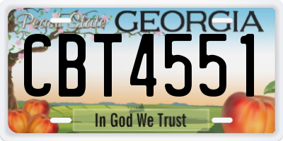 GA license plate CBT4551