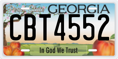 GA license plate CBT4552