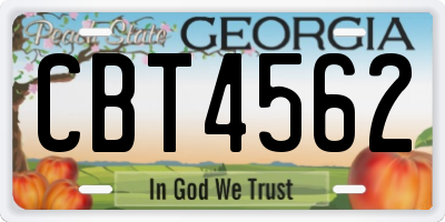GA license plate CBT4562