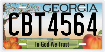 GA license plate CBT4564