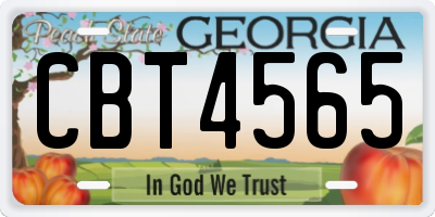 GA license plate CBT4565