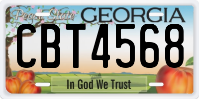 GA license plate CBT4568