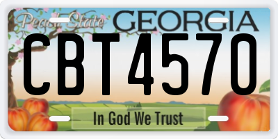 GA license plate CBT4570