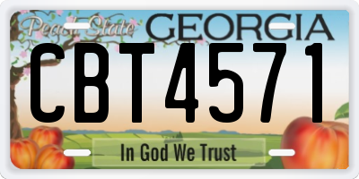 GA license plate CBT4571