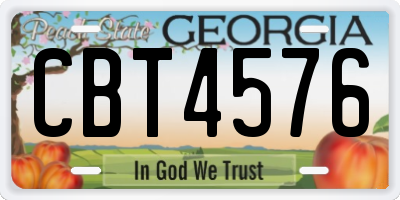 GA license plate CBT4576