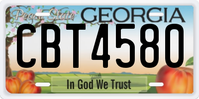 GA license plate CBT4580