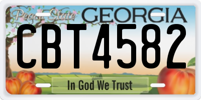 GA license plate CBT4582