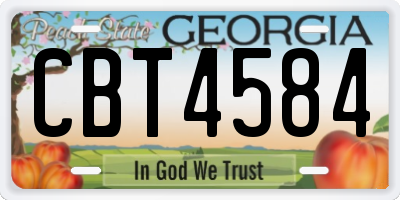GA license plate CBT4584
