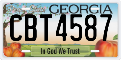 GA license plate CBT4587
