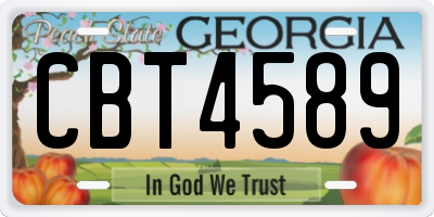 GA license plate CBT4589