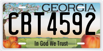 GA license plate CBT4592
