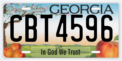 GA license plate CBT4596