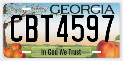 GA license plate CBT4597